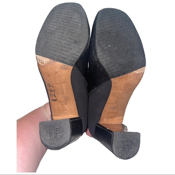 Donald J Pliner Coralie Black Leather Ankle Boot Block Heel Size 6.5 - Picture 9 of 9